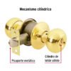 43458 - Cerradura tipo oval para recámara, latón brillante, HERMEX