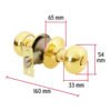 43458 - Cerradura tipo oval para recámara, latón brillante, HERMEX