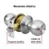 43463 - Cerradura tipo esfera para entrada, cromo mate, HERMEX