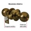 43468 - Cerradura tipo esfera para baño, latón antiguo, HERMEX