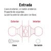 43469 - Cerradura tipo esfera para entrada, latón antiguo, HERMEX