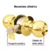 43473 - Cerradura tipo esfera para recámara, latón brillante, HERMEX