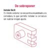 43490 - Cerradura sobreponer, puerta corrediza, instala-fácil, der.