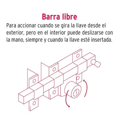 435003 43500 - Cerradura de barra libre con 2 llaves estándar, HERMEX