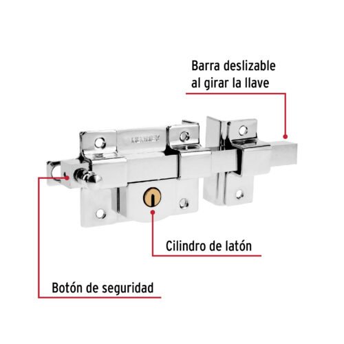 435161 43516 - Cerradura de barra libre, derecha, HERMEX