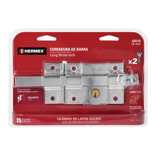 435195 43519 - Cerradura de barra libre, izquierda, blíster, HERMEX