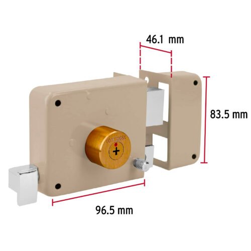 43528 - Cerradura sobreponer derecha clásica, llave tetra, caja