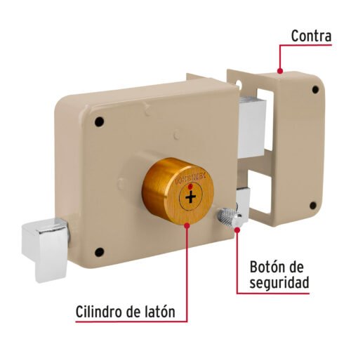 43529 - Cerradura sobreponer derecha clásica, llave tetra, blíster