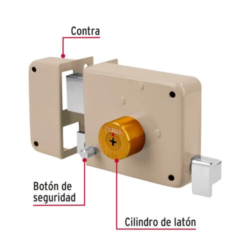 43530 - Cerradura sobreponer izquierda clásica, llave tetra, caja