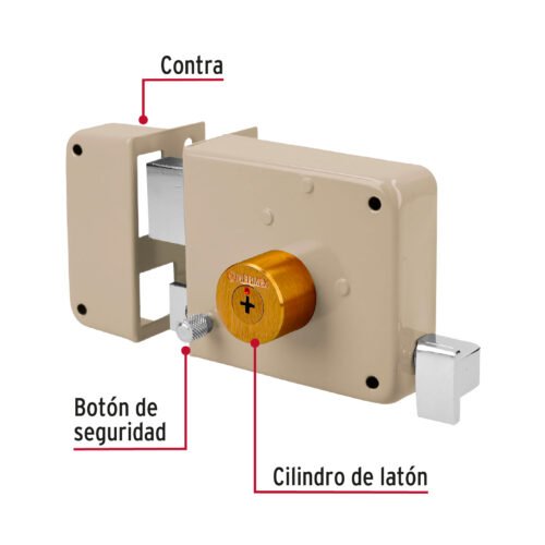 43531 - Cerradura sobreponer izquierda clásica, llave tetra, blíster