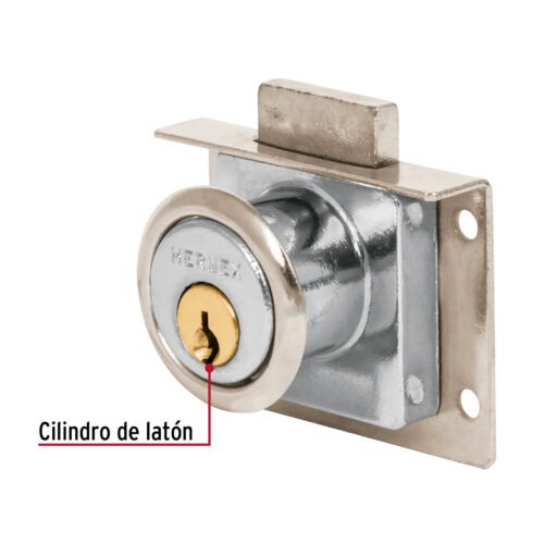 435571 43557 - Cerradura para mueble, modelo 24, cromo, HERMEX
