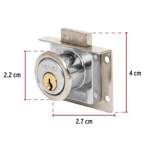 435572 43557 - Cerradura para mueble, modelo 24, cromo, HERMEX