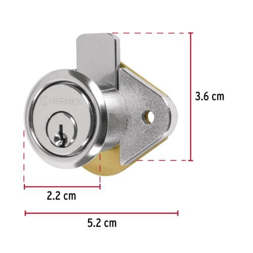 43558 - Cerradura para mueble, modelo 21, cromo, HERMEX
