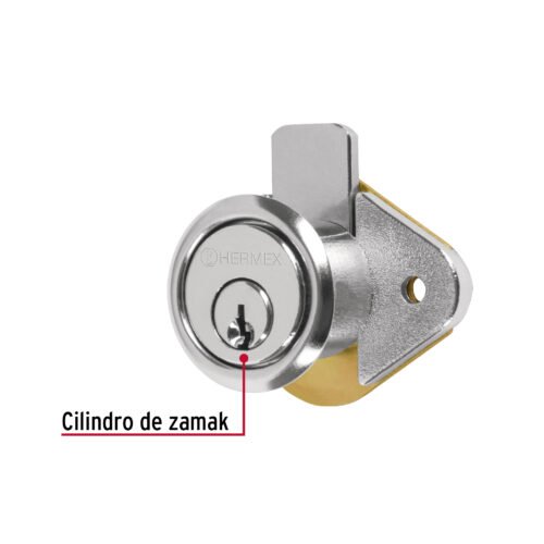 43558 - Cerradura para mueble, modelo 21, cromo, HERMEX