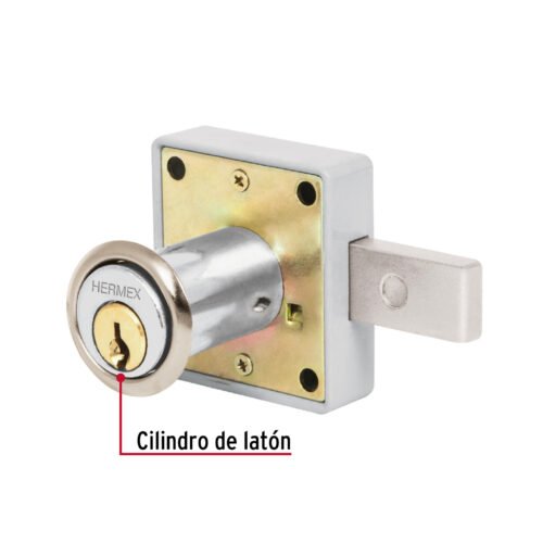 435592 43559 - Cerradura para mueble, modelo 25, cromo, HERMEX