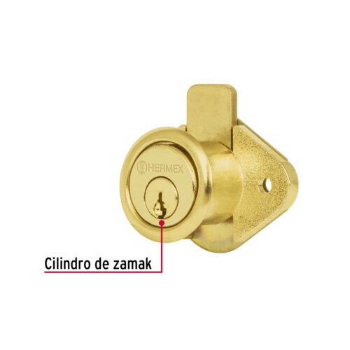 435664 43566 - Cerradura para mueble, modelo 21, latón, HERMEX
