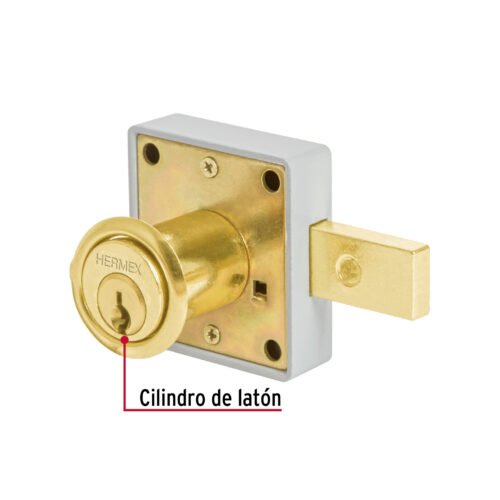 435681 43568 - Cerradura para mueble, modelo 26, latón, HERMEX