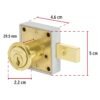 435682 43568 - Cerradura para mueble, modelo 26, latón, HERMEX
