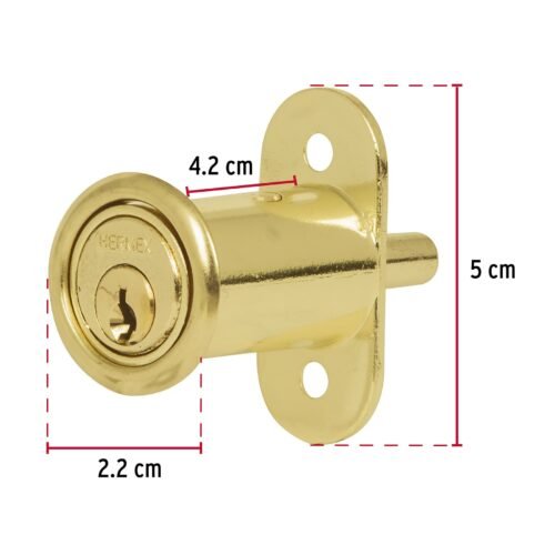 435692 43569 - Cerradura para mueble, modelo 20, latón, HERMEX