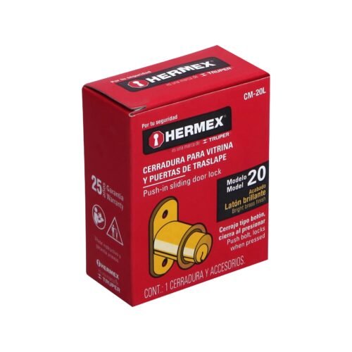 435695 43569 - Cerradura para mueble, modelo 20, latón, HERMEX