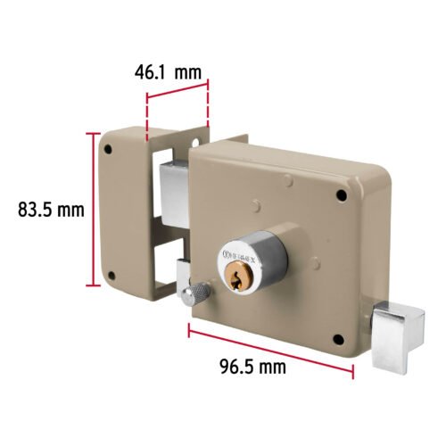 43573 - Cerradura sobreponer izq clásica, llave tradicional, caja
