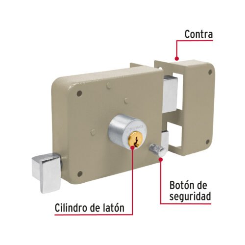 43576 - Cerradura sobreponer der instala-fácil, tradicional, caja