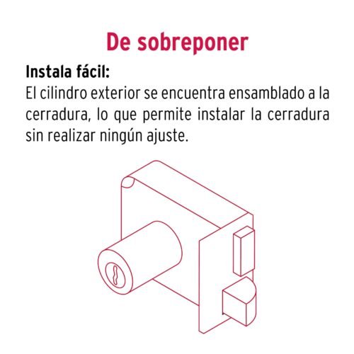 43577 - Cerradura sobreponer izq instala-fácil, llave tetra, caja