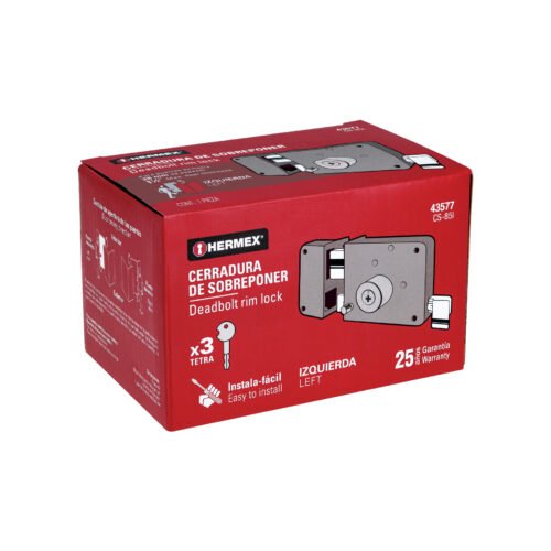 43577 - Cerradura sobreponer izq instala-fácil, llave tetra, caja