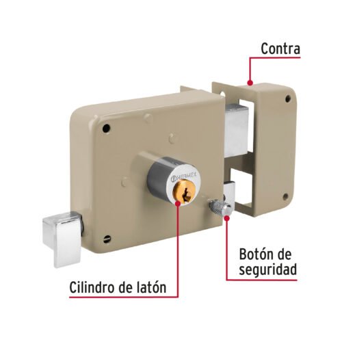435834 43583 - Cerradura sobreponer der clásica, llave tradicional, blíster