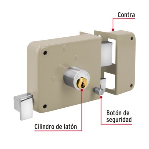 43585 - Cerradura sobreponer der instala-fácil, tradicional, blíster