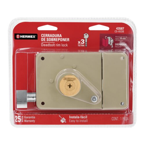 435878 43587 - Cerradura sobreponer der instala-fácil, llave tetra, blíster
