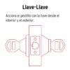 43592 - Cerrojo llave-llave latón brillante, llave de puntos, HERMEX