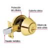 43592 - Cerrojo llave-llave latón brillante, llave de puntos, HERMEX
