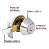 43602 - Cerrojo llave-llave cromo mate, llave de puntos, HERMEX