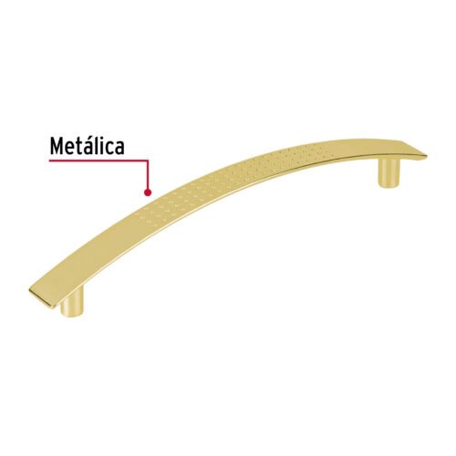436101 43610 - Jaladera de 128mm, línea Contempo latón brillante, HERMEX