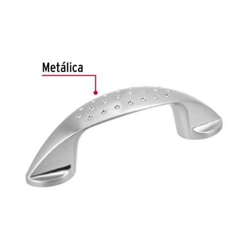 43619 - Jaladera de 64mm, línea Elipse, níquel, HERMEX