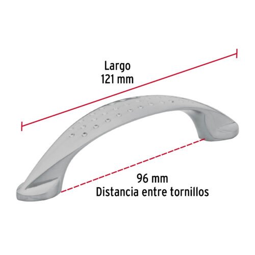 43620 - Jaladera de 96mm, línea Elipse, níquel, HERMEX