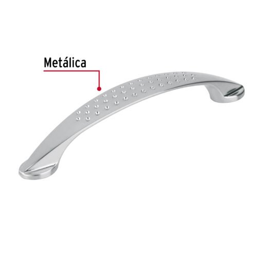 43621 - Jaladera de 128mm, línea Elipse, níquel, HERMEX