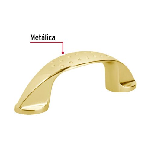 43622 - Jaladera de 64mm, línea Elipse, latón brillante, HERMEX