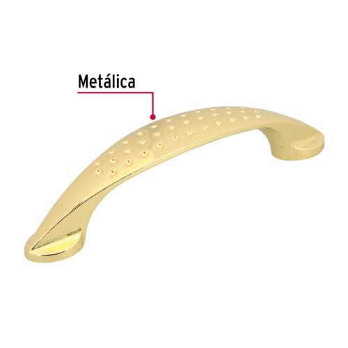 43623 - Jaladera de 96mm, línea Elipse, latón brillante, HERMEX