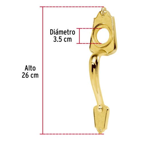 436502 43650 - Chapetón metálico para puerta, acabado latón brillante