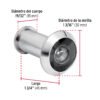 43674 - Mirilla de seguridad acabado cromo mate, HERMEX