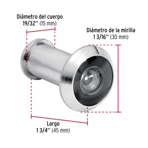 43674 - Mirilla de seguridad acabado cromo mate, HERMEX