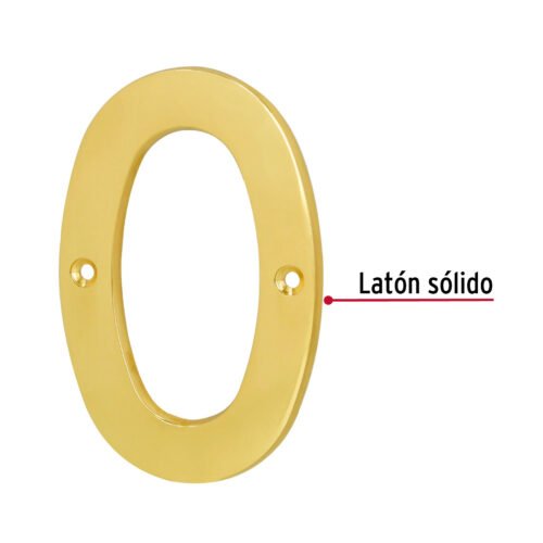 436781 43678 - Número 0 de latón sólido 4", HERMEX