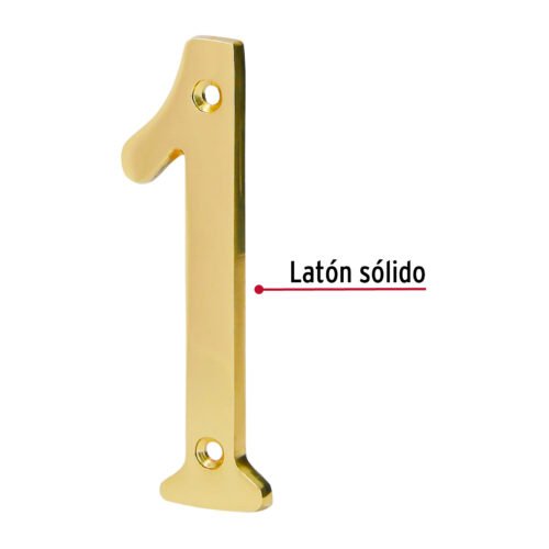 436791 43679 - Número 1 de latón sólido 4", HERMEX