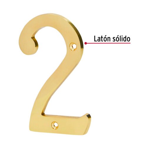 43680 - Número 2 de latón sólido 4", HERMEX