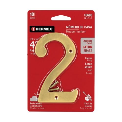 43680 - Número 2 de latón sólido 4", HERMEX
