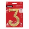 43681 - Número 3 de latón sólido 4", HERMEX