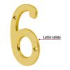 436841 43684 - Número 6 de latón sólido 4", HERMEX