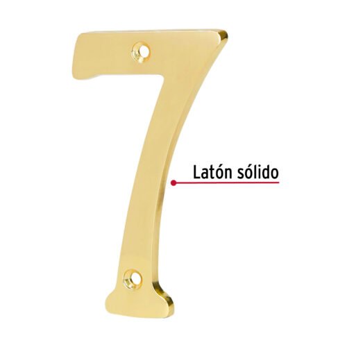 43685 - Número 7 de latón sólido 4", HERMEX